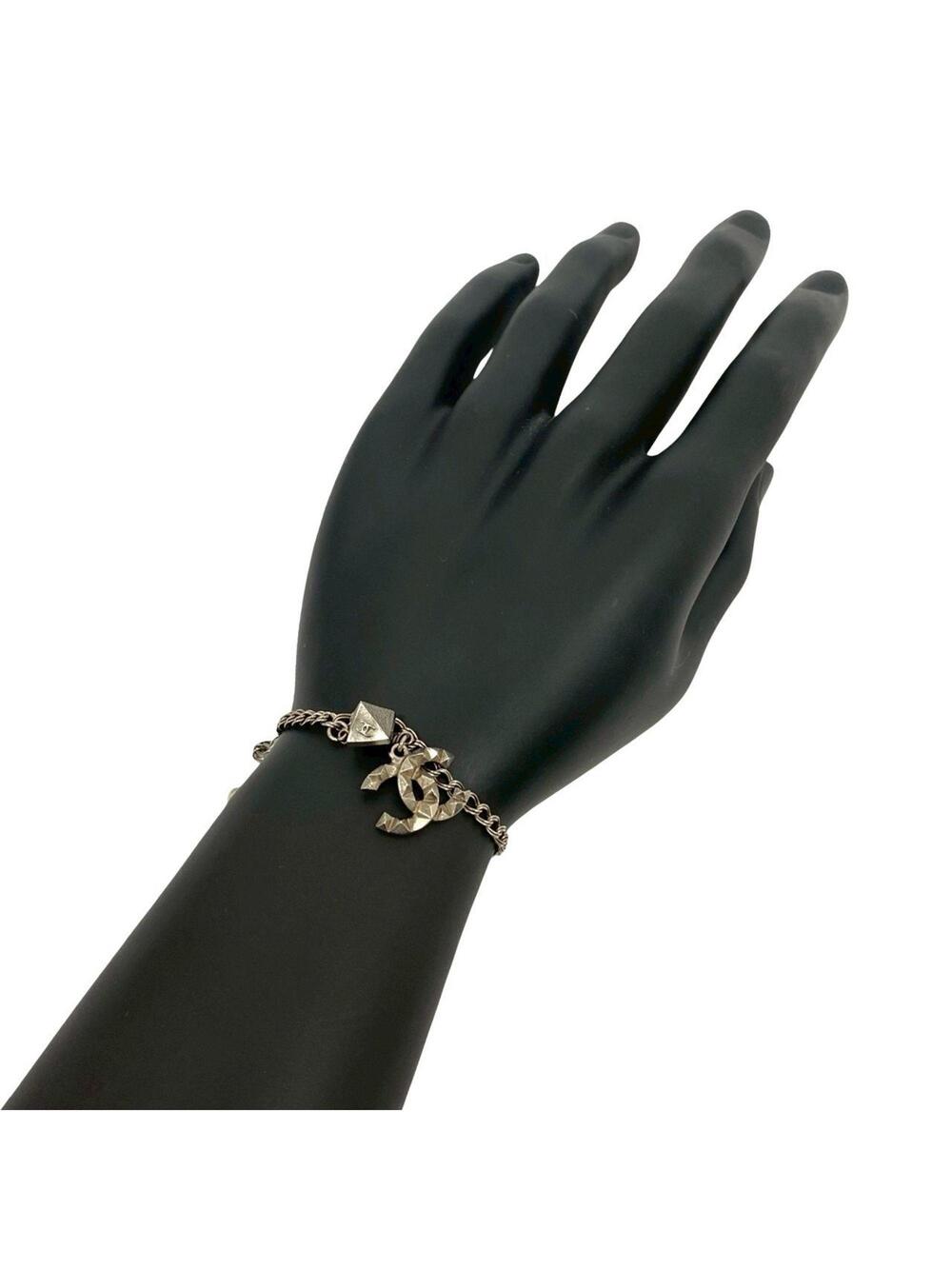 Chanel Cc Logo Bracelet Silver-Tone #209935C81B